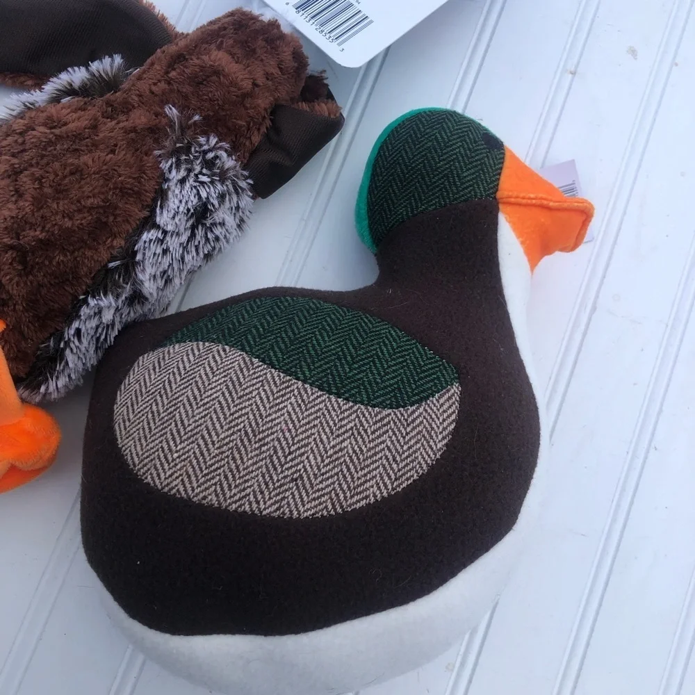 NWT Bundle 2 plush squeaky bird duck dog toys